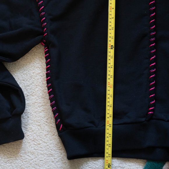 Diesel Black Cotton Pink Rope Sweatshirt F-Twister Size Medium Metal Tag Detail - Picture 8 of 11